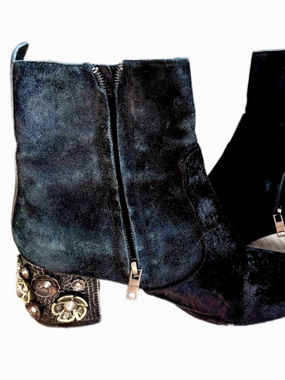 Coach Suede/Velveteen Ankle Boots - Picture 4 of 5
